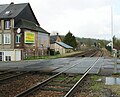 Sortie de la gare de Longueville-sur-Scie, direction de Dieppe