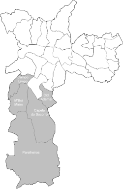 Location of the South Zone in São Paulo