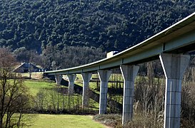 Succession viaduc de l'Alses - tunnel de Foix.