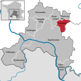Kaart van Sulzbach (Saar)