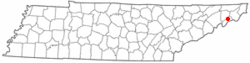 Location of Erwin, Tennessee