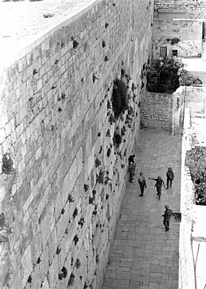 Pictured here is the Western Wall--one of the ...