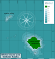 Map of the dive sites at White Island and Volkner Rocks