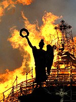 Požár Chrámu Nejsvětější Trojice, Petrohrad, 2006, titulní fotografie výstavy Wikipedie miluje Peterburg 2011