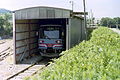整備中のハイモ180-101（1994年3月。樽見鉄道カラーのまま)