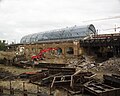 Abriss des Lehrter Stadtbahnhofs im Juli 2002