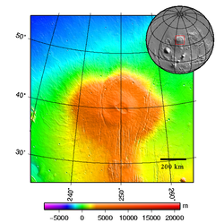 Topografický snímek sopky