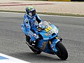 Álvaro Bautista, riding his Rizla Suzuki GSV-R at the 2011 Portuguese Grand Prix.