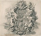 Эскиз титульного листа с гербом маркиза де Торси. Ок. 1725. Бумага, тушь, кисть, перо