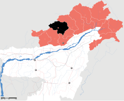 Location of Kurung Kumey district in Arunachal Pradesh