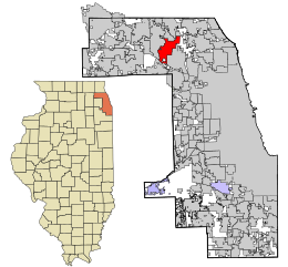 Cook County Illinois incorporated and unincorporated areas Mount Prospect highlighted.svg