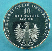 Реверс монеты 50 лет Немецкой марке