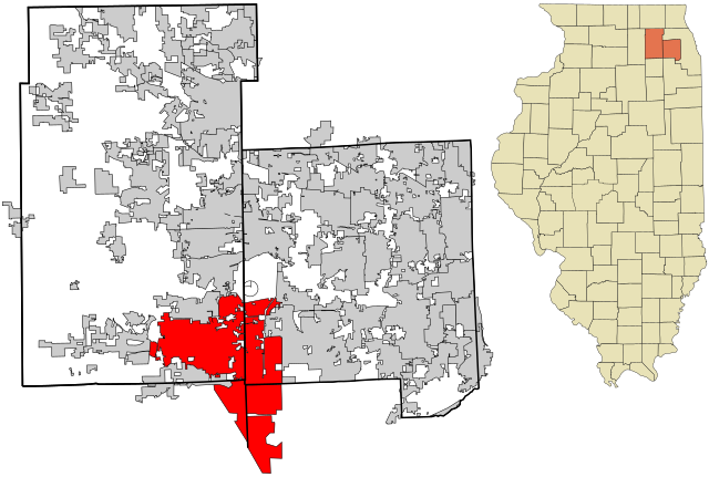 Localização nos condados de DuPage e Kane