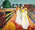 Frauen auf der Brücke (1934–40), Öl auf Leinwand, 110 × 129 cm, Munch-Museum Oslo