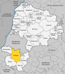 Kaart van Ettlingen
