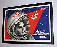 Poster depicting Valentina Vladimirovna Tereshkova, the first woman in space