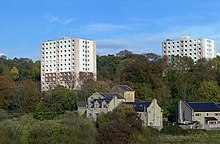 Crosley Wood high-rise flats; demolished in 2020 Flats At Crosley Wood Road, Bingley (geograph 5967274).jpg