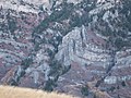 Provo Kanyon, Utah Cascade Dağı'nda katlanmış kireç taşı katmanları