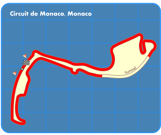 monaco grand prix circuit layout. track layout. monaco gp