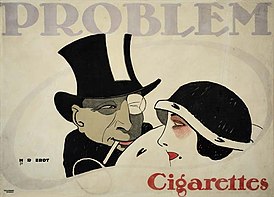Реклама сигаретной компании, 1912 год. Автор — Ганс Руди Эрдт