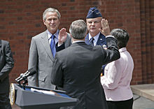 Hayden is sworn in as Principal Deputy Director of National Intelligence. Hayden DepDir NatInt.jpg