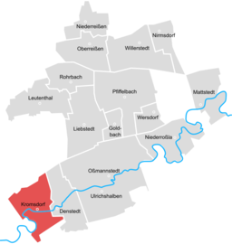 Tidigare läge för kommunen Kromsdorf i Landkreis Weimarer Land