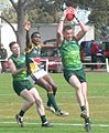 Irish player takes an overhead mark