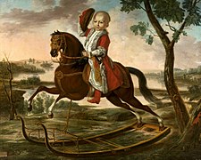 Stanislas Potocki sur un cheval à bascule, vers 1798