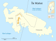 Carte de l’île de Märket partagée entre la Finlande et la Suède.