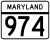 Maryland Route 974 marker