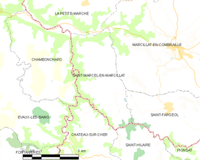 Poziția localității Saint-Marcel-en-Marcillat