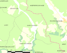 Mapa obce Gurgy-la-Ville