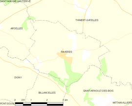 Mapa obce Favières