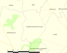 Carte de la commune de Villeneuve-Saint-Nicolas, 2012.