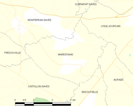 Mapa obce Marestaing