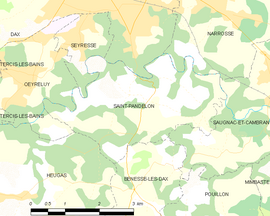 Mapa obce Saint-Pandelon