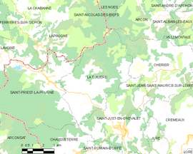 Mapa obce La Tuilière