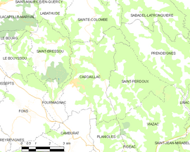 Mapa obce Cardaillac