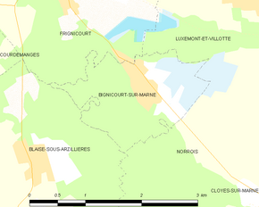 Poziția localității Bignicourt-sur-Marne