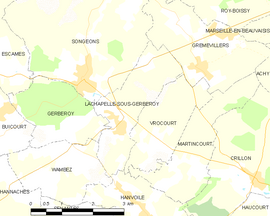 Mapa obce Lachapelle-sous-Gerberoy