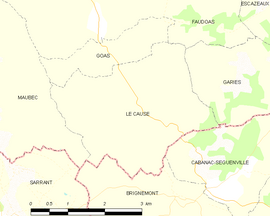 Mapa obce Le Causé