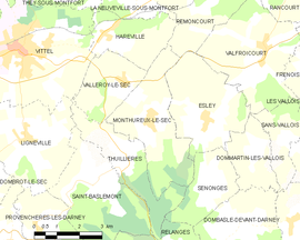 Mapa obce Monthureux-le-Sec