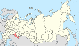 Orenburg oblasts läge i Ryssland.
