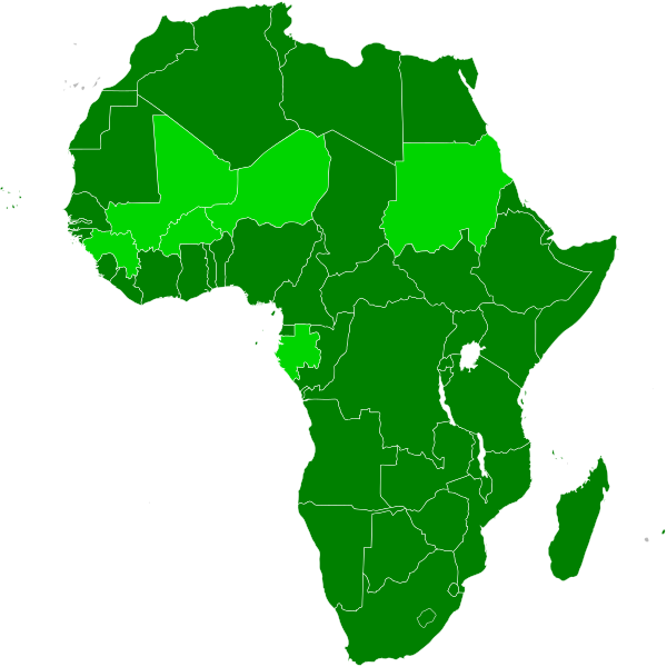 Archivo:Map of the African Union with Suspended States.svg