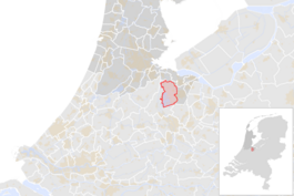 Locatie van de gemeente Wijdemeren (gemeentegrenzen CBS 2016)