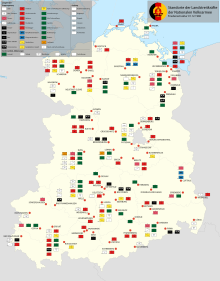 Carte de l'Allemagne de l'Est montrant les bases militaires.