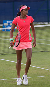 Naiktha Bains of Australia at the Aegon Surbiton Trophy in Surbiton, London.