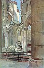 30 октября 1915, Кафедральный собор Суассона после обстрела.