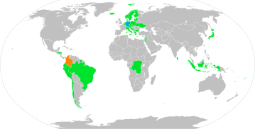 Countries using open-list proportional representation as of 2020.
.mw-parser-output .legend{page-break-inside:avoid;break-inside:avoid-column}.mw-parser-output .legend-color{display:inline-block;min-width:1.25em;height:1.25em;line-height:1.25;margin:1px 0;text-align:center;border:1px solid black;background-color:transparent;color:black}.mw-parser-output .legend-text{}
Countries where all parties use an open list
Countries where most parties use an open list
Varies by state Openlist PR 2020.svg