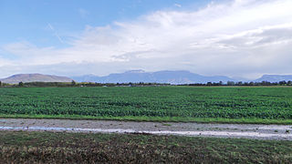 L'extrémité nord-est de plaine de Bièvre avec la Chartreuse et le Vercors en arrière-plan.